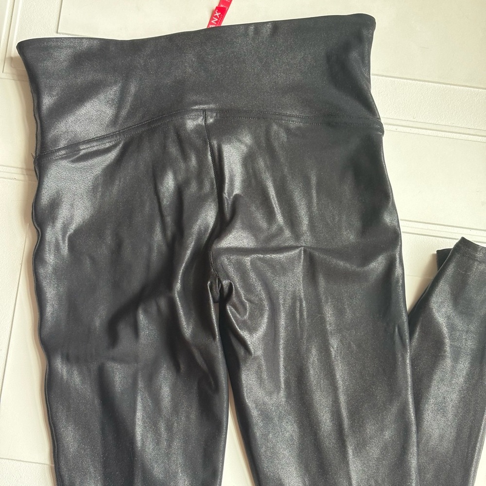 SPANX High-Waisted Faux Leather Leggings Black Size M - Picture 5 of 5